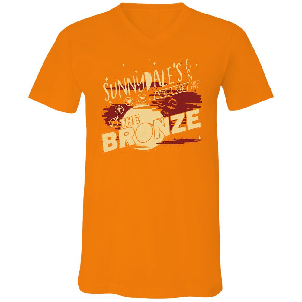 Unisex V-Neck T-Shirt - UAY6KK36 - Orange - 11
