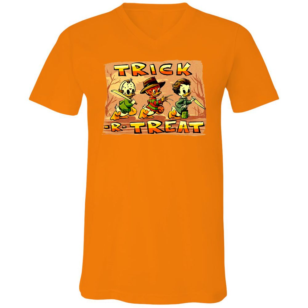 Unisex V-Neck T-Shirt - QVYT115R - Orange - 11