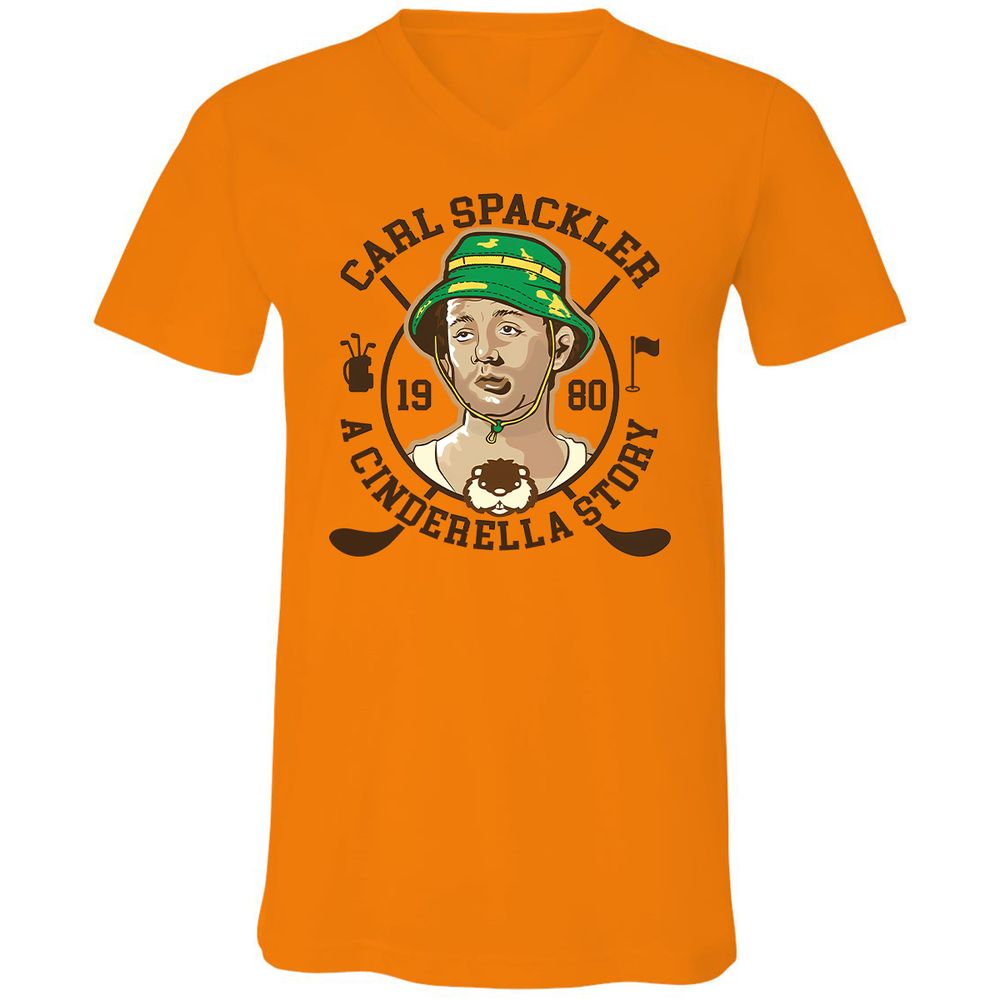 Unisex V-Neck T-Shirt - JGQUFS6Y - Orange - 11
