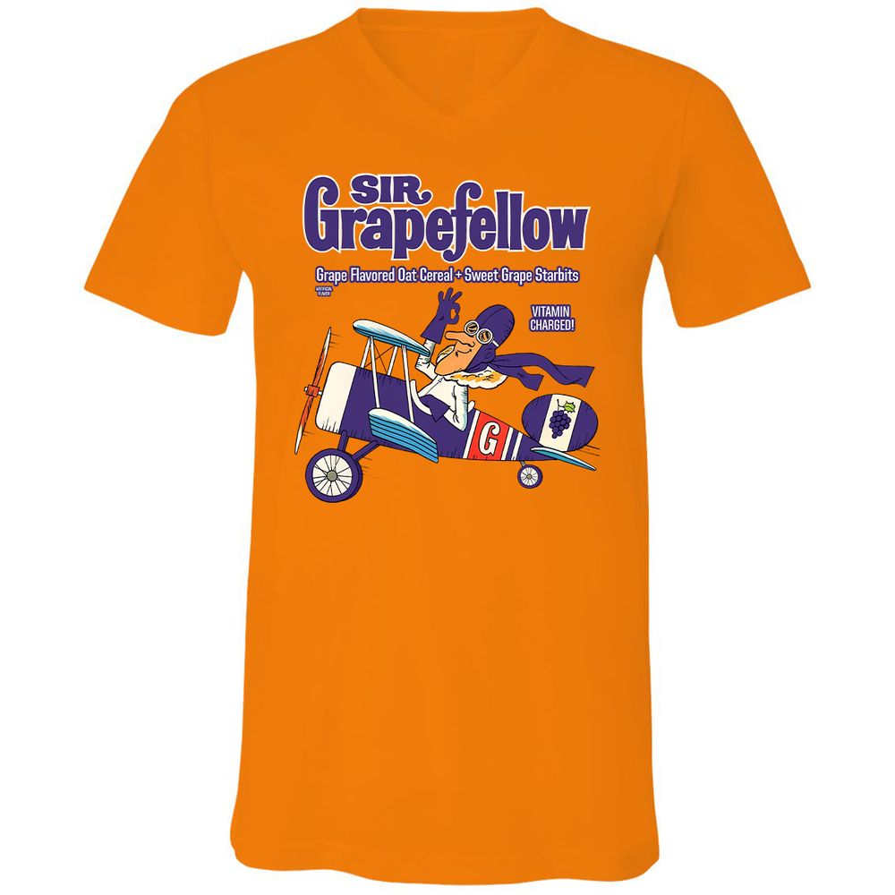 Unisex V-Neck T-Shirt - W8Q97QYJ - Orange - 11