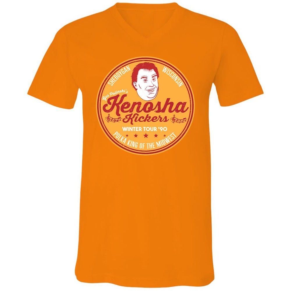 Unisex V-Neck T-Shirt - 7LBLD2CJ - Orange - 11