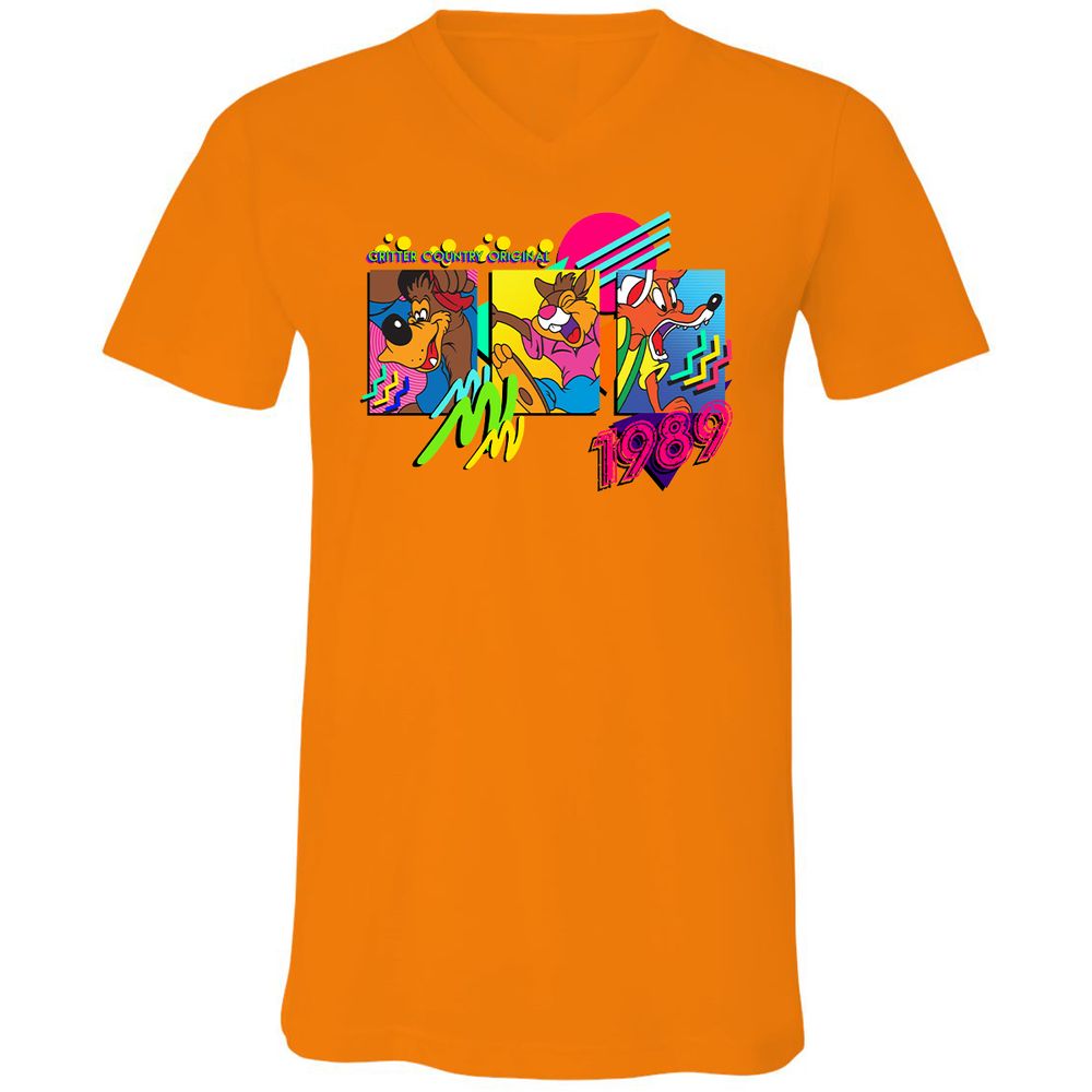 Unisex V-Neck T-Shirt - N6TG3B8S - Orange - 11