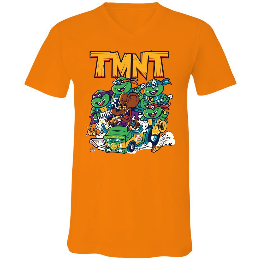 Unisex V-Neck T-Shirt - 9P1J68P6 - Orange - 11