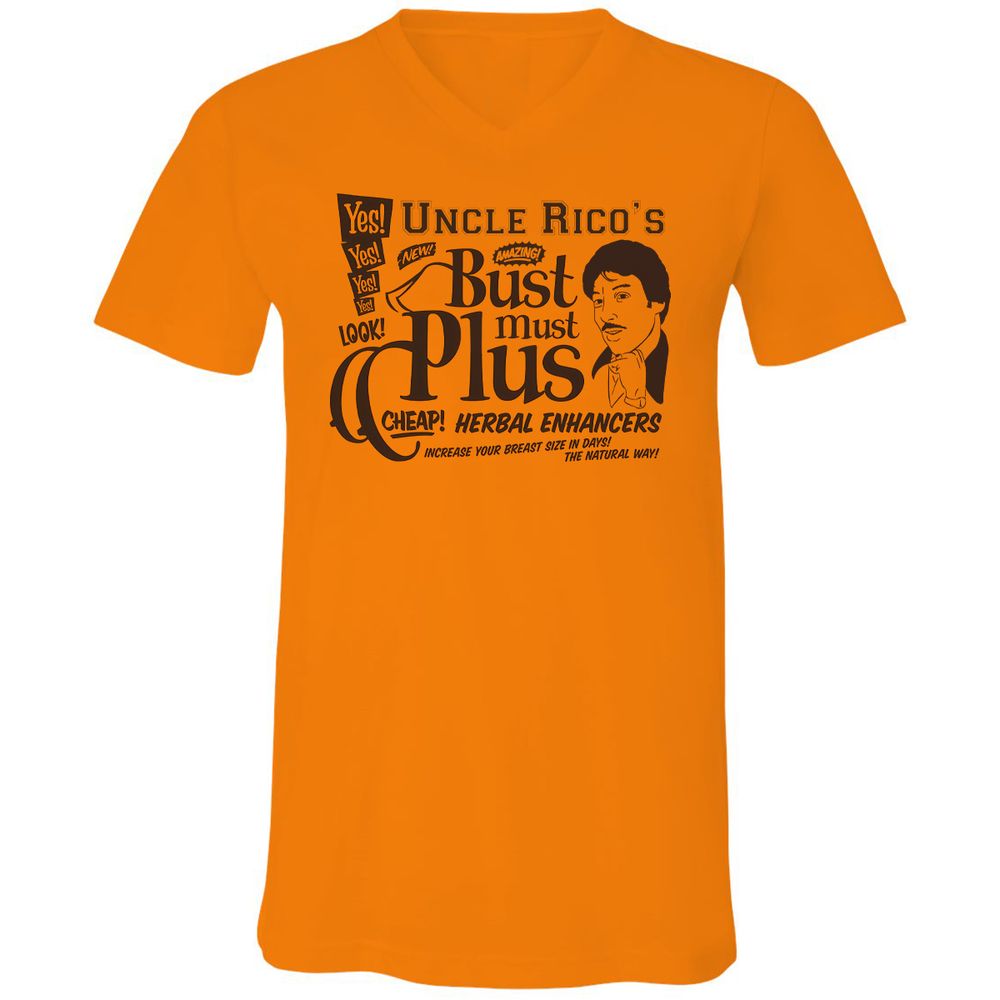 Unisex V-Neck T-Shirt - HGAUQ1ZV - Orange - 11