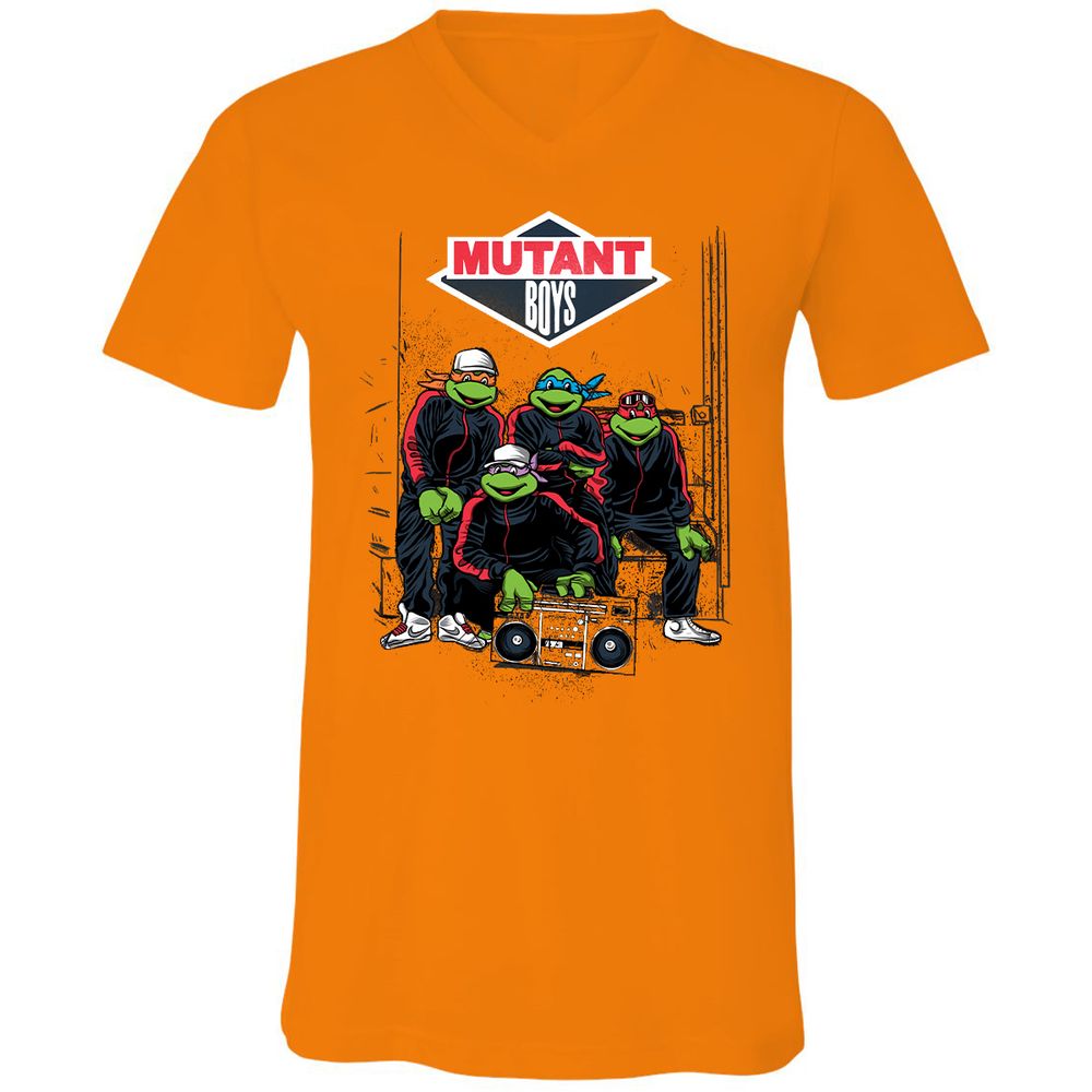 Unisex V-Neck T-Shirt - NEE1NPLV - Orange - 11