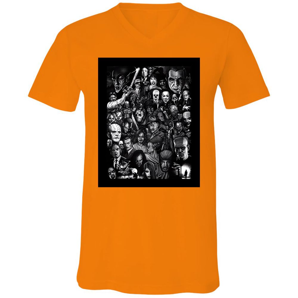 Unisex V-Neck T-Shirt - 6T2HHNBZ - Orange - 11