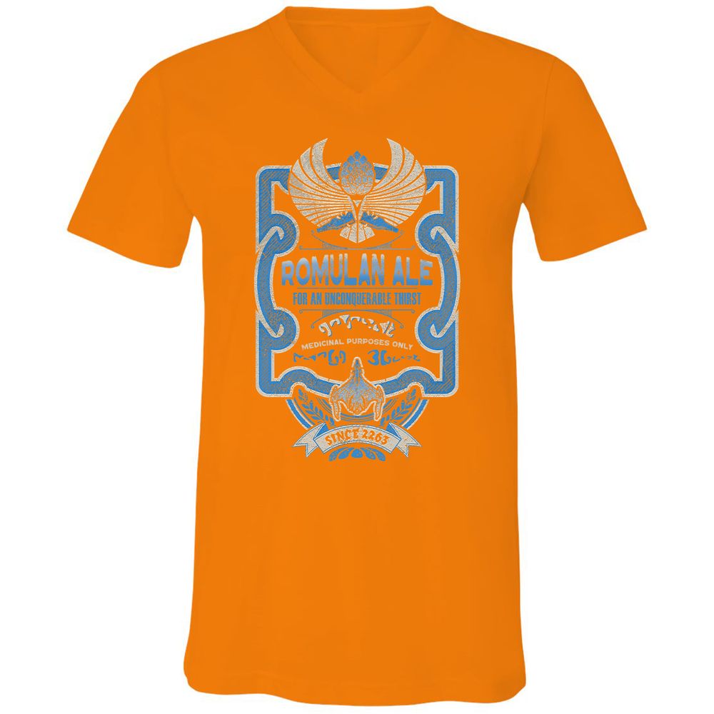 Unisex V-Neck T-Shirt - 3DCUEBJJ - Orange - 11