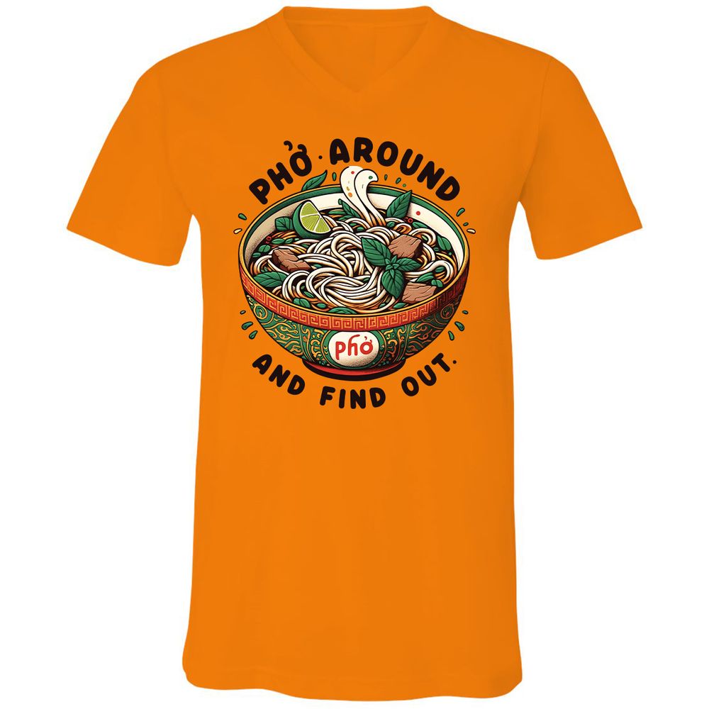 Unisex V-Neck T-Shirt - V9SDEP36 - Orange - 11