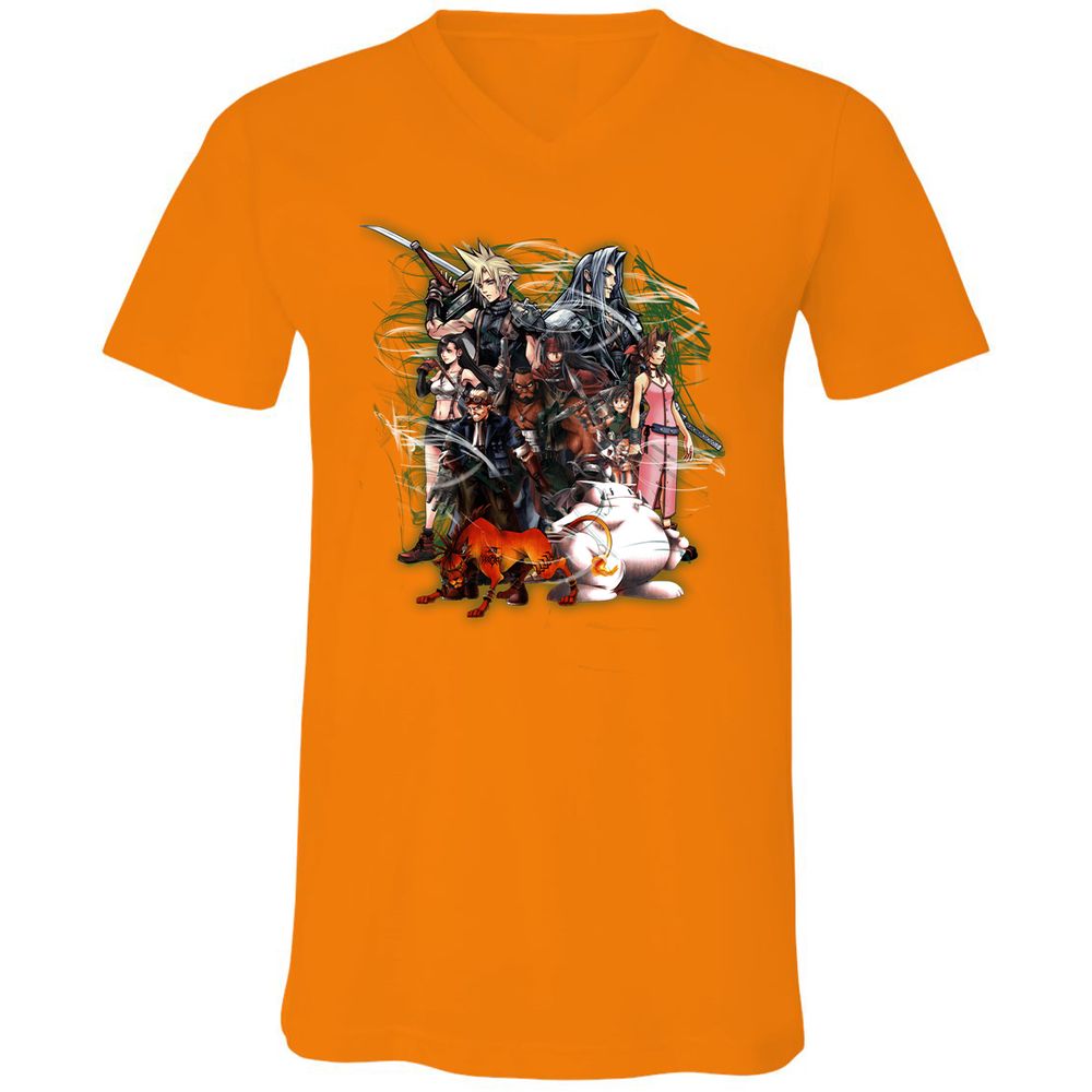 Unisex V-Neck T-Shirt - T1B15JH7 - Orange - 11