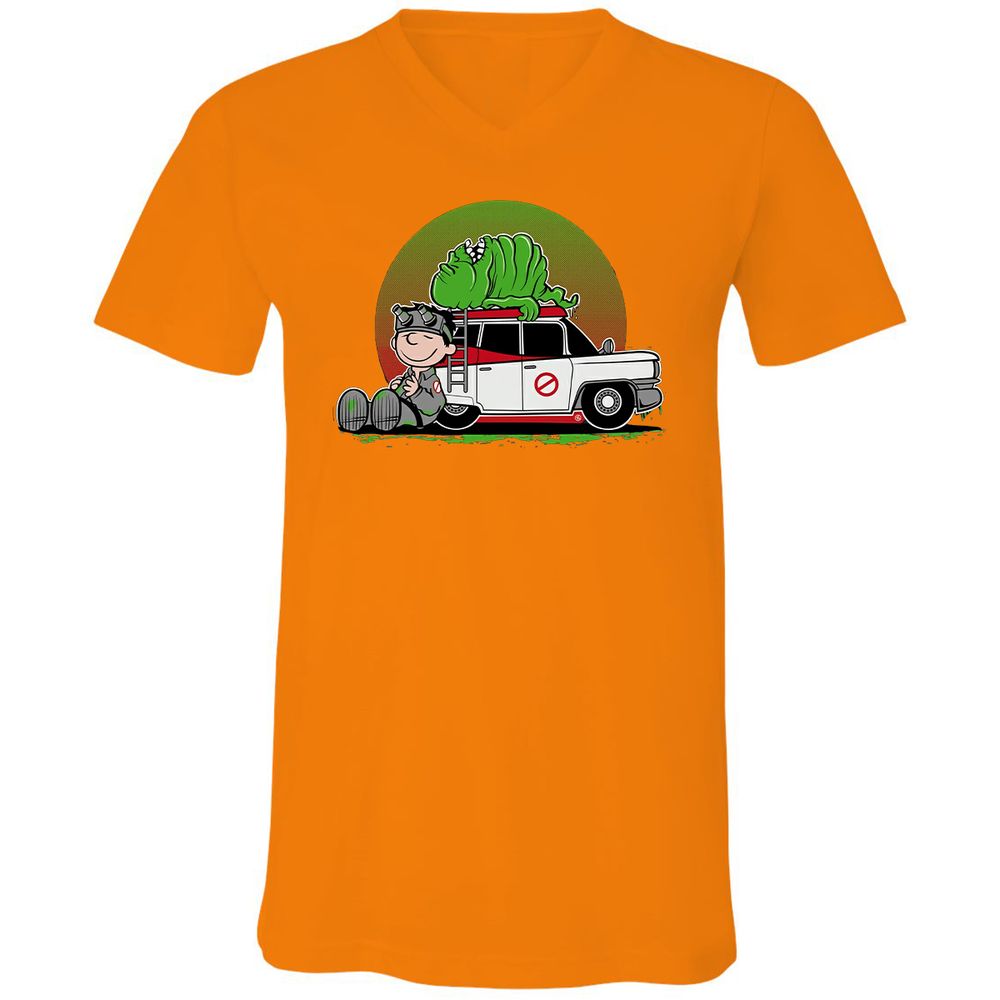 Unisex V-Neck T-Shirt - YYHXLGMF - Orange - 11