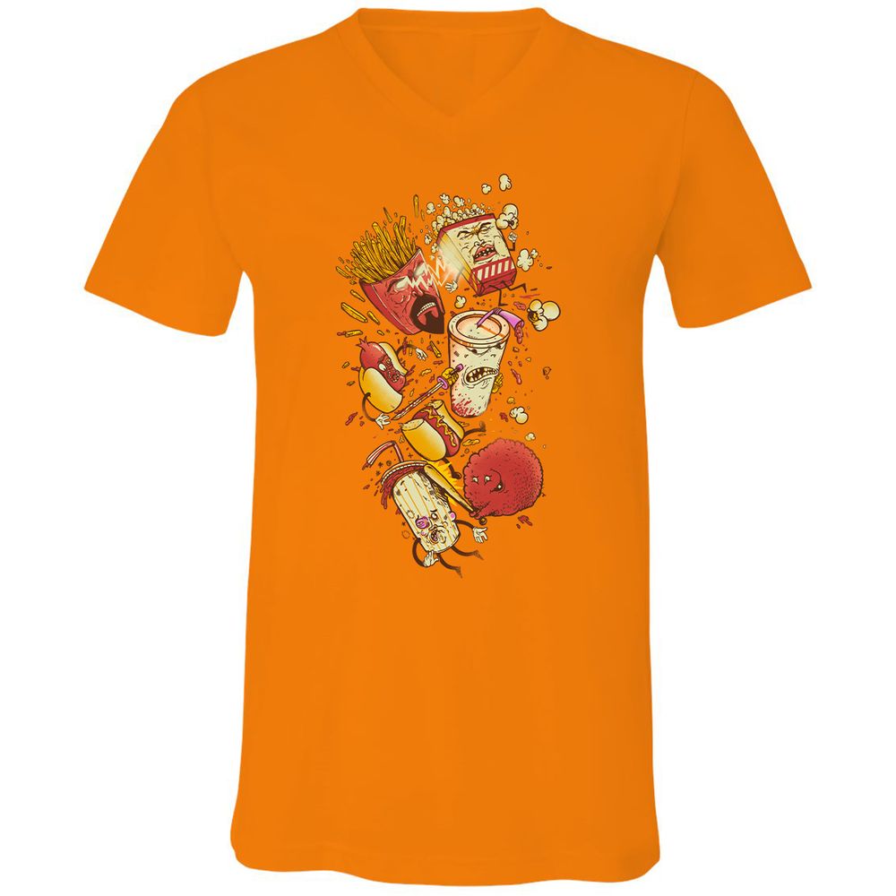 Unisex V-Neck T-Shirt - EFBJG8E1 - Orange - 11