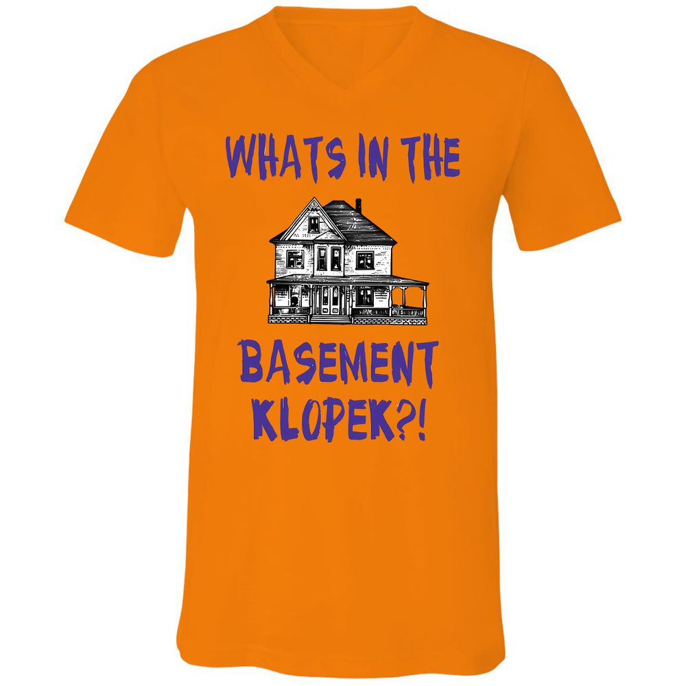 Unisex V-Neck T-Shirt - Y2TJ7UKW - Orange - 11