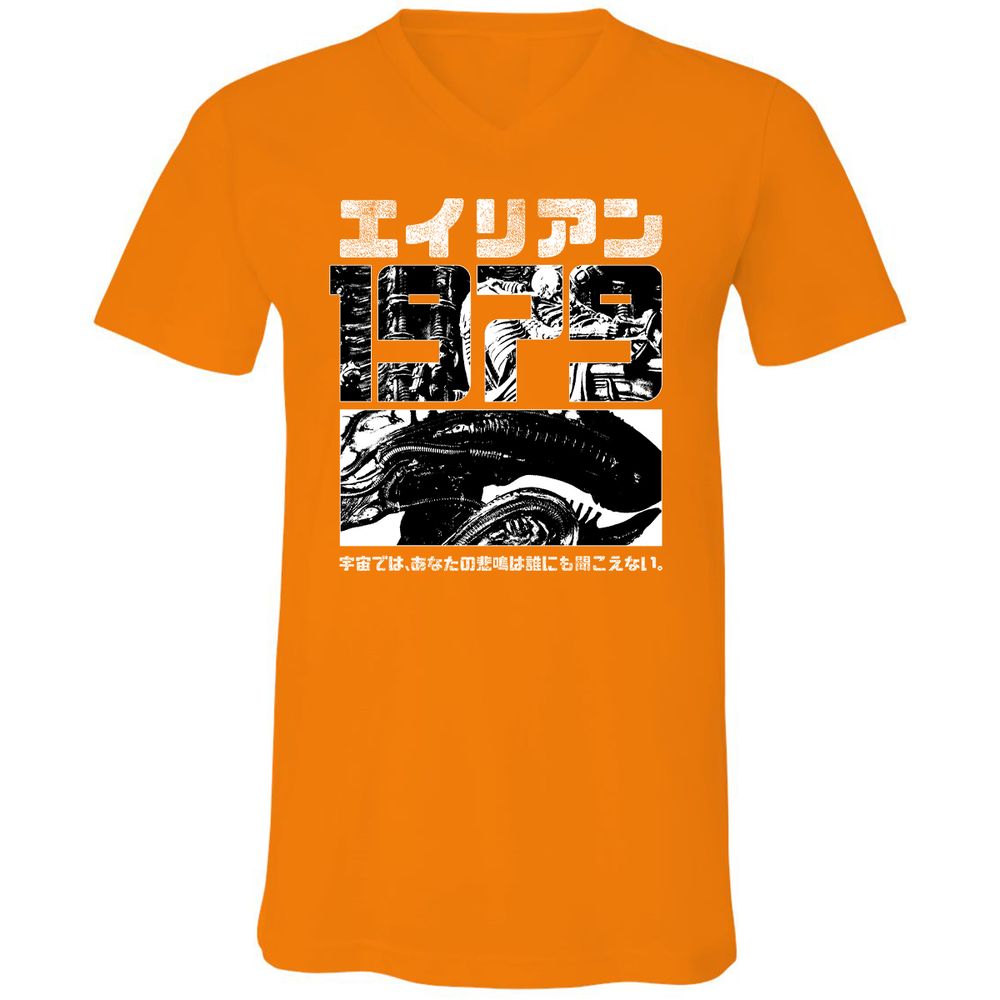 Unisex V-Neck T-Shirt - EMKCGPTB - Orange - 11