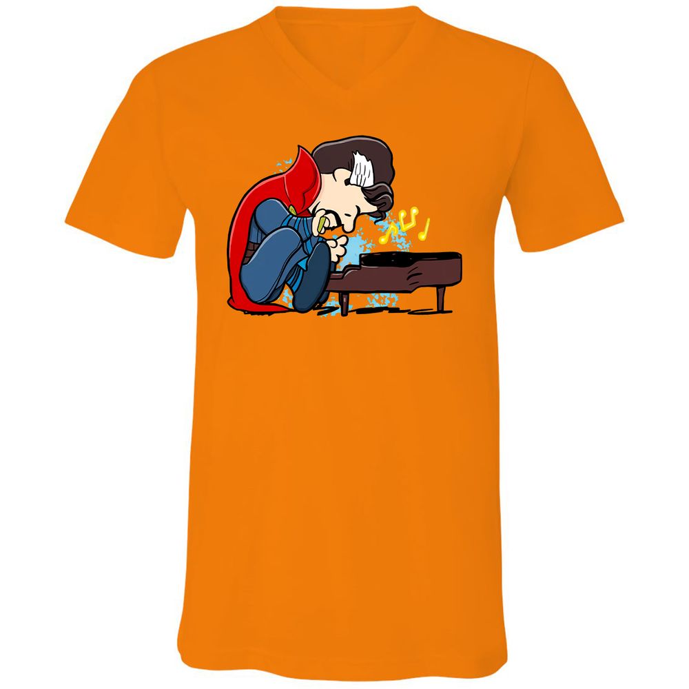 Unisex V-Neck T-Shirt - 4P7THFLG - Orange - 11