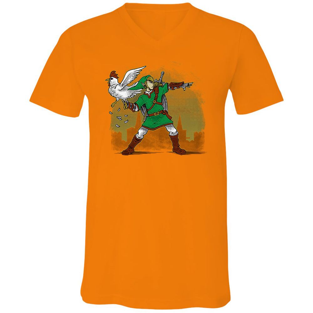 Unisex V-Neck T-Shirt - 22X2TYXZ - Orange - 11