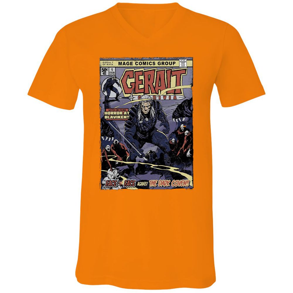 Unisex V-Neck T-Shirt - LJC29JX4 - Orange - 11