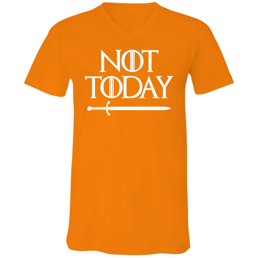 Unisex V-Neck T-Shirt - 6VK8F97Y - Orange - 11