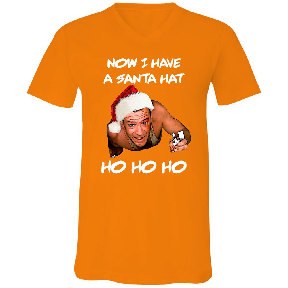 Unisex V-Neck T-Shirt - 2V6QZD4C - Orange - 11