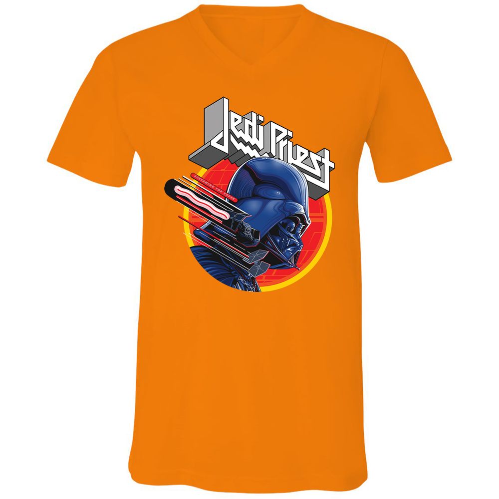 Unisex V-Neck T-Shirt - 6QAXL8WD - Orange - 11