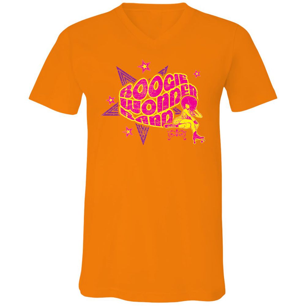 Unisex V-Neck T-Shirt - 8MDKS636 - Orange - 11