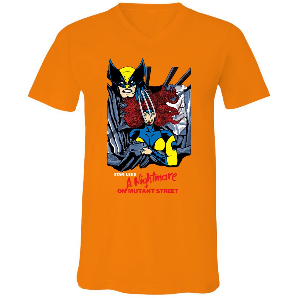 Unisex V-Neck T-Shirt - 52B77CT3 - Orange - 11