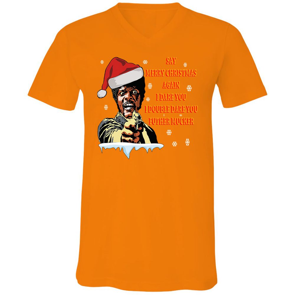 Unisex V-Neck T-Shirt - FHMH5ACD - Orange - 11