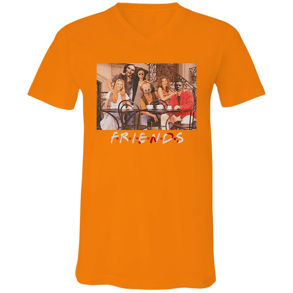 Unisex V-Neck T-Shirt - A5GZC4RV - Orange - 11