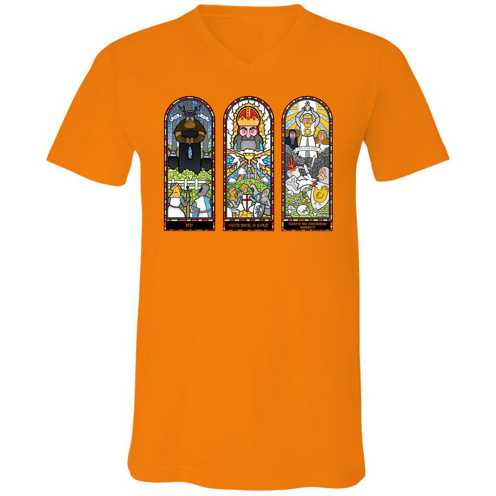 Unisex V-Neck T-Shirt - KYJPKQNR - Orange - 11