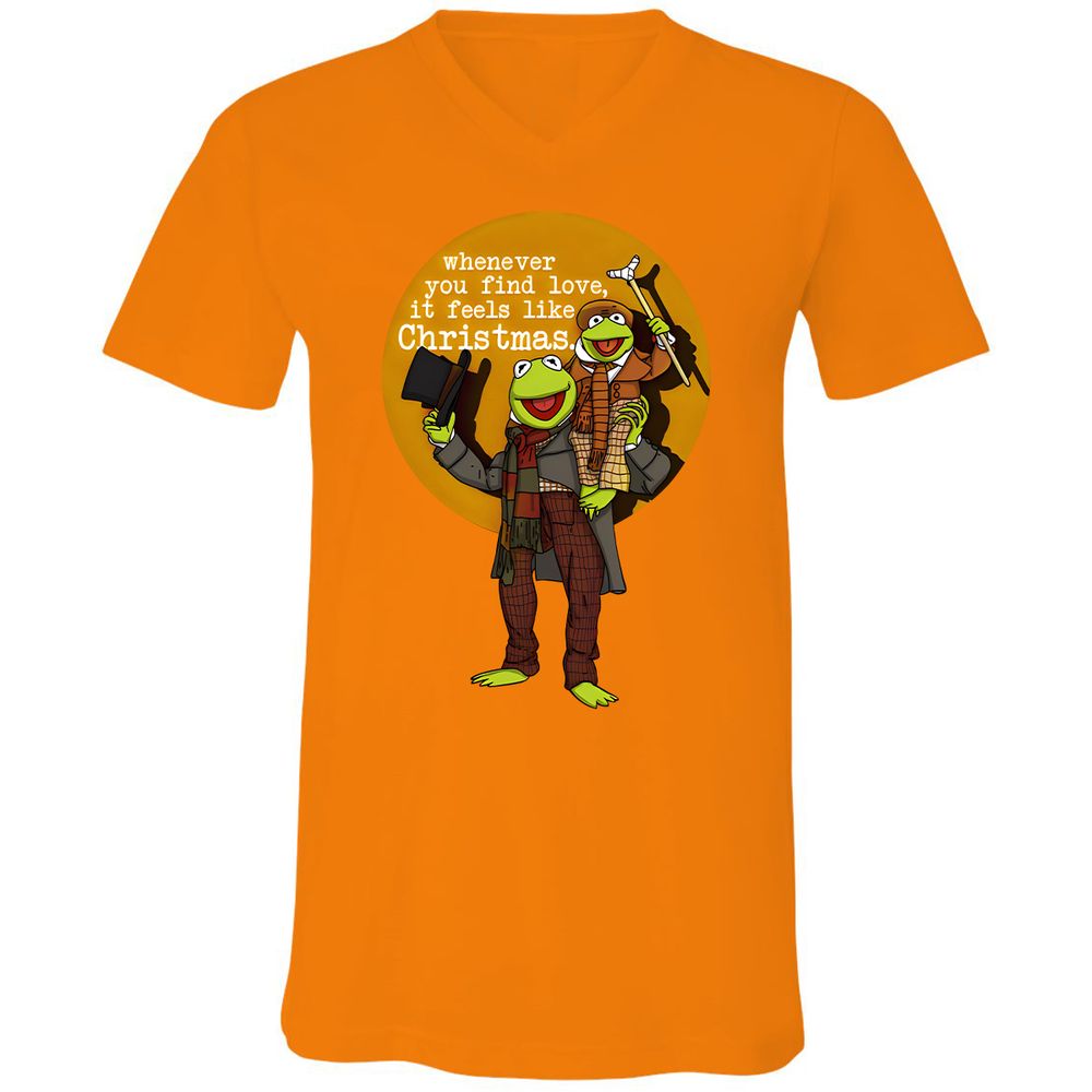 Unisex V-Neck T-Shirt - 77D87D5C - Orange - 11