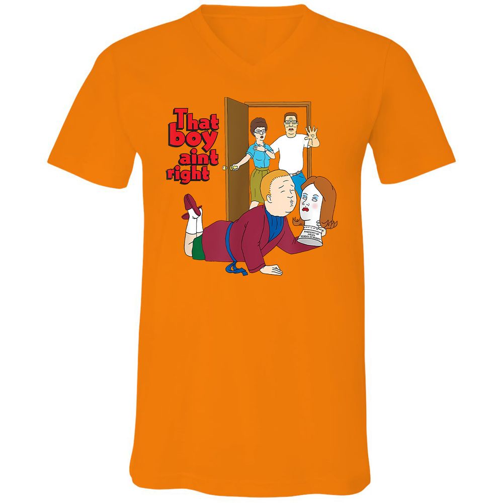 Unisex V-Neck T-Shirt - 1TY9GESL - Orange - 11