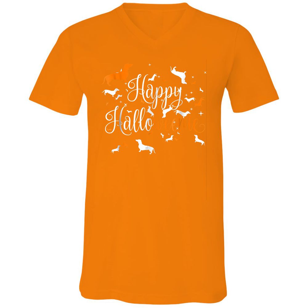 Unisex V-Neck T-Shirt - MQVGJM53 - Orange - 11