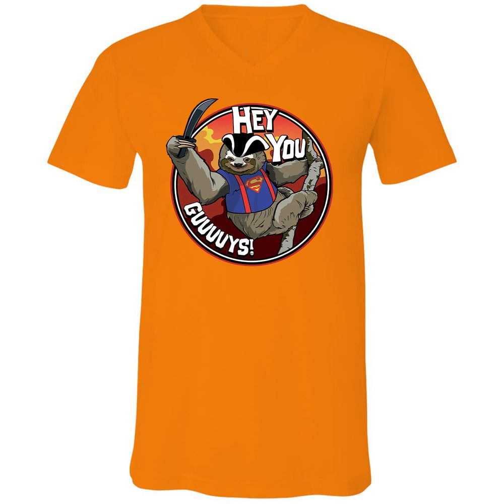 Unisex V-Neck T-Shirt - N3GXF7AU - Orange - 11