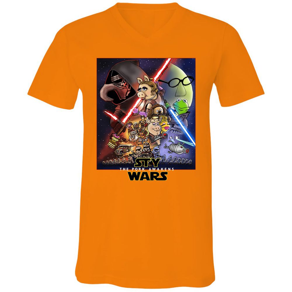 Unisex V-Neck T-Shirt - TKRUB669 - Orange - 11