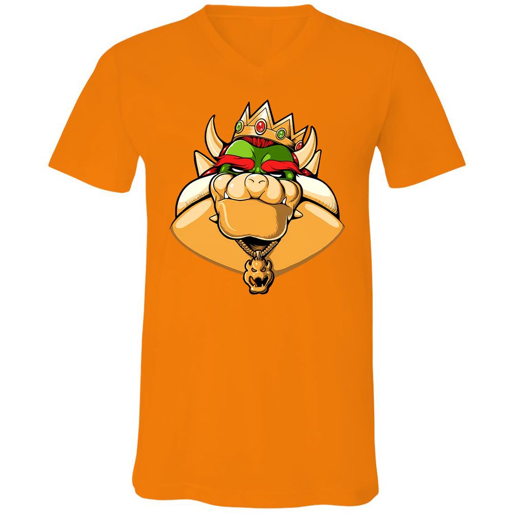 Unisex V-Neck T-Shirt - 4B3V2FG3 - Orange - 11