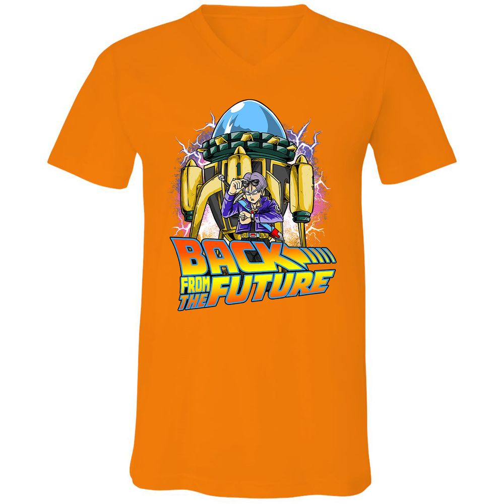 Unisex V-Neck T-Shirt - H3YCMJYU - Orange - 11