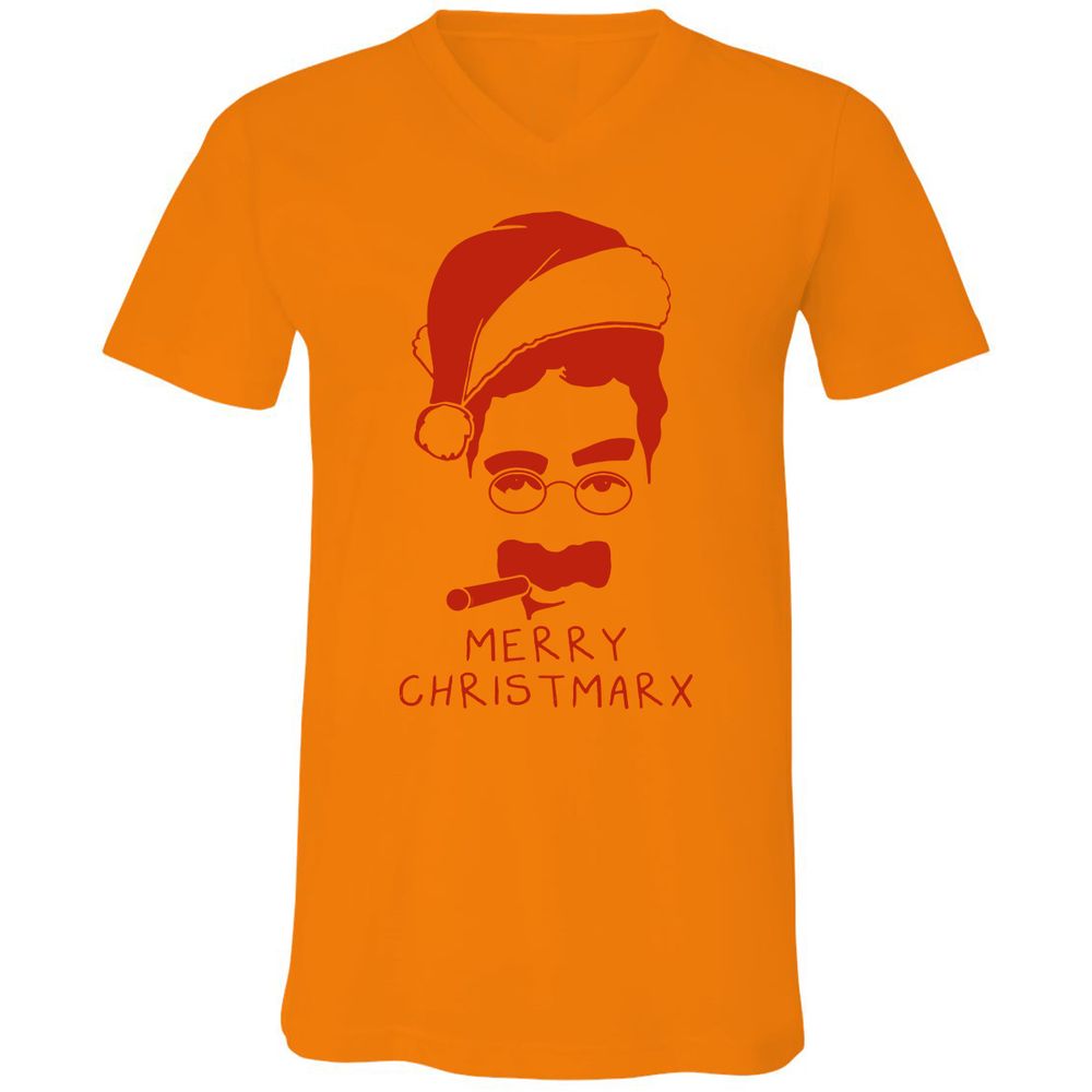 Unisex V-Neck T-Shirt - 3UWHV43Z - Orange - 11