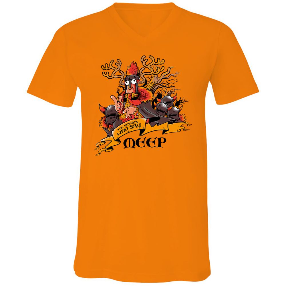 Unisex V-Neck T-Shirt - 7JBZLAWQ - Orange - 11