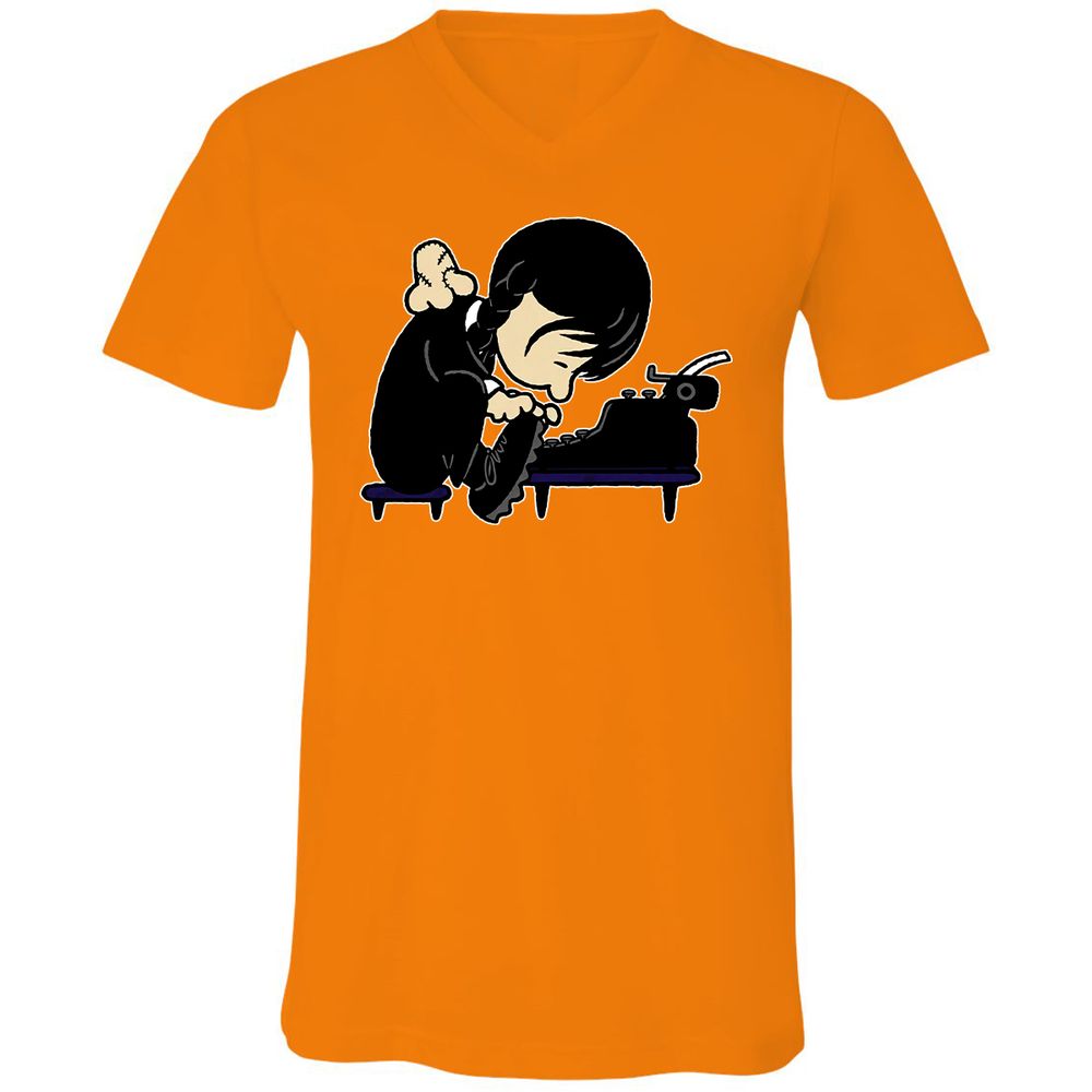 Unisex V-Neck T-Shirt - XN2BHXFV - Orange - 11
