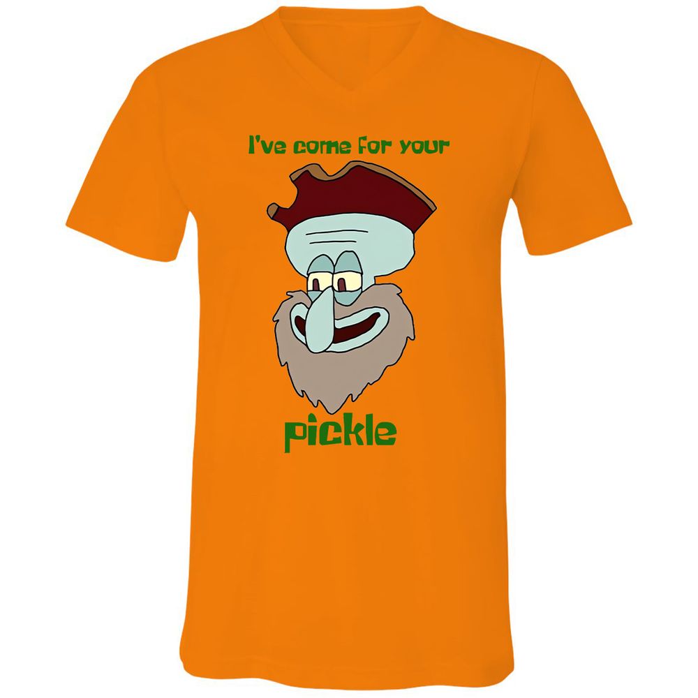 Unisex V-Neck T-Shirt - QX8L8M2Q - Orange - 11