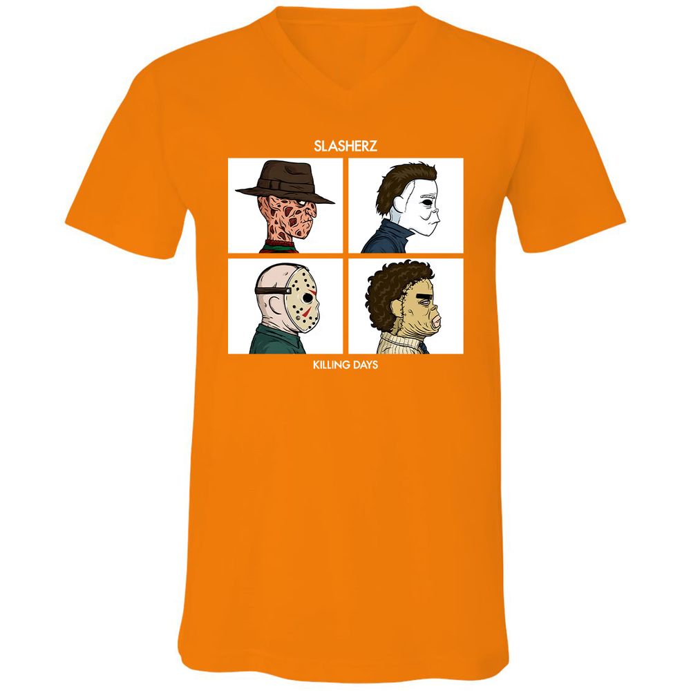 Unisex V-Neck T-Shirt - D9KU5CVK - Orange - 11