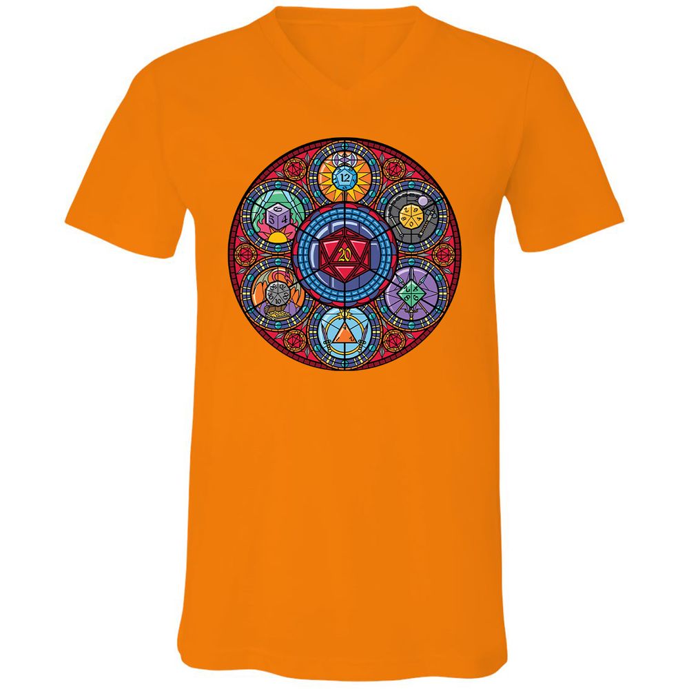 Unisex V-Neck T-Shirt - P1XDJFXE - Orange - 11