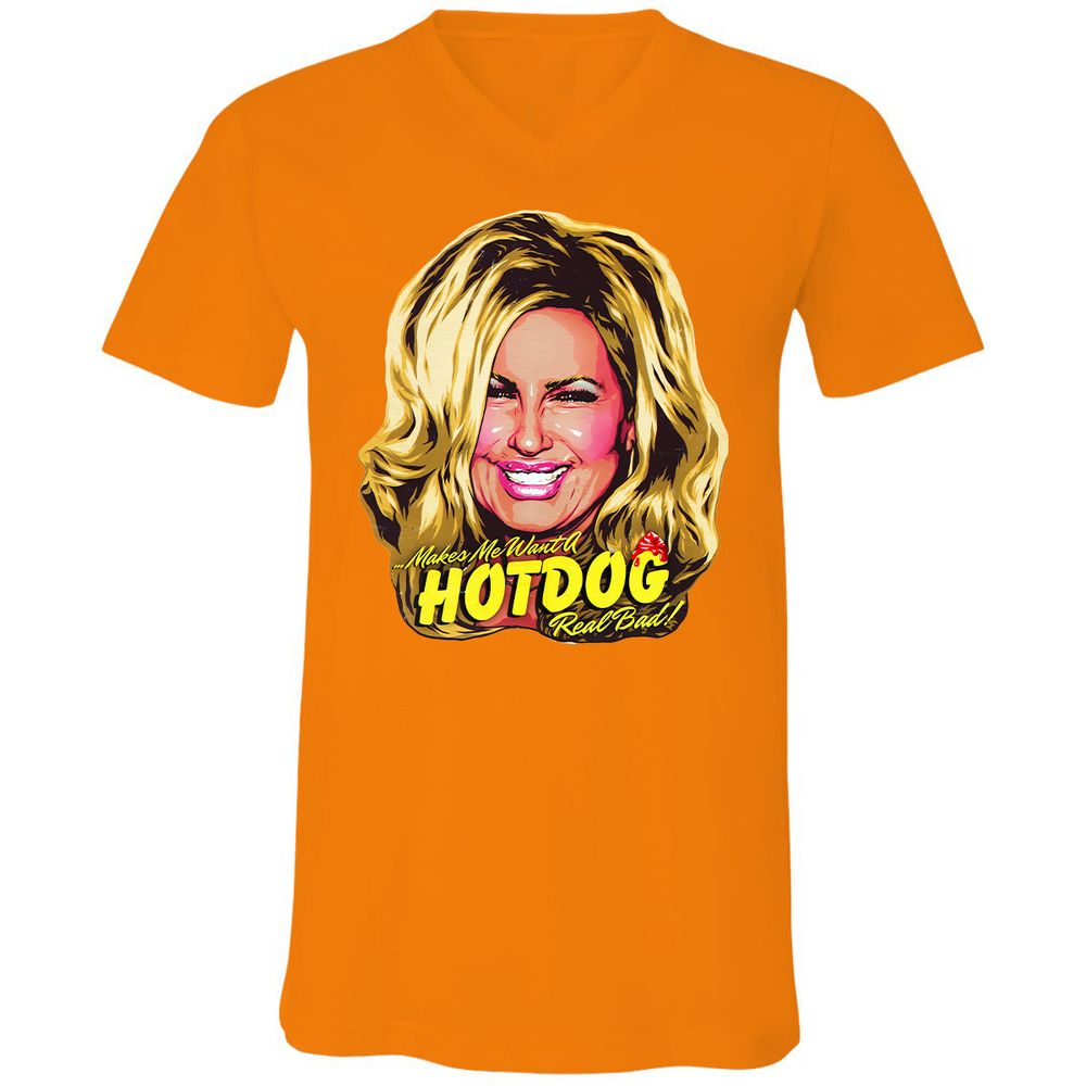 Unisex V-Neck T-Shirt - TAQHUYHF - Orange - 11