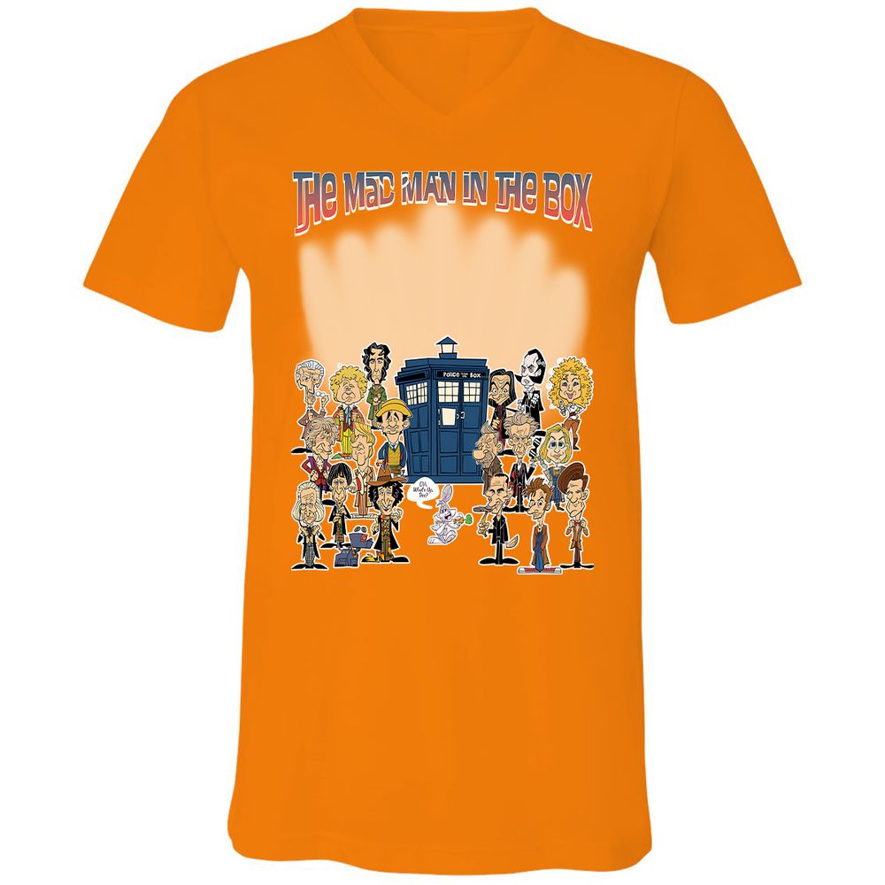 Unisex V-Neck T-Shirt - 5NBXEQFG - Orange - 11