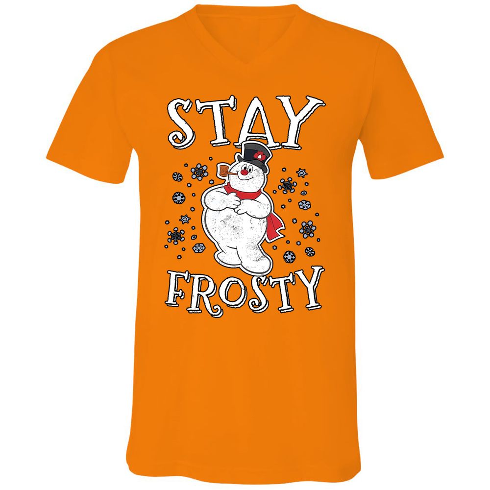 Unisex V-Neck T-Shirt - T5P7LFPJ - Orange - 11