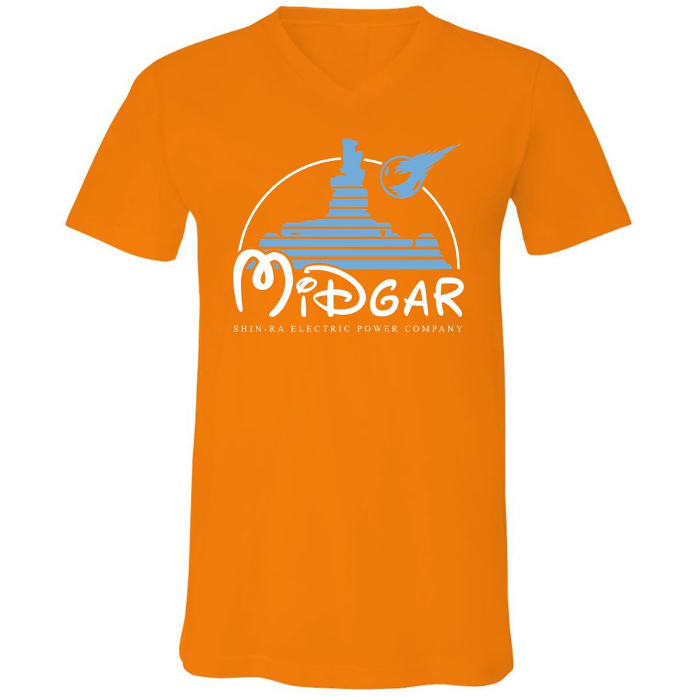 Unisex V-Neck T-Shirt - QW8YAVFE - Orange - 11