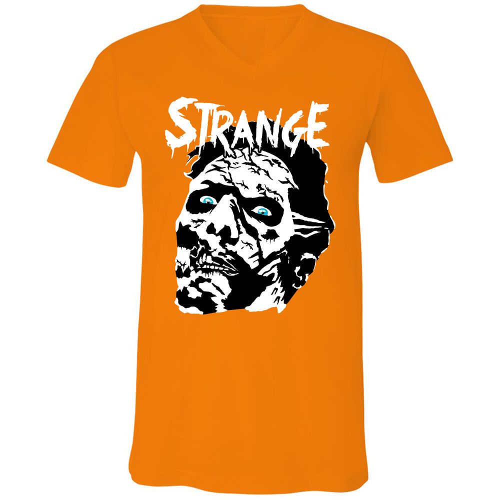 Unisex V-Neck T-Shirt - CZKGM2YK - Orange - 11