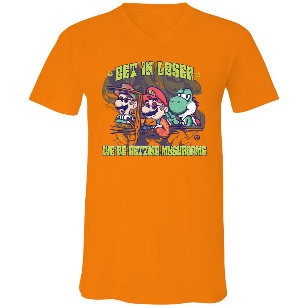 Unisex V-Neck T-Shirt - 8VBFC7HD - Orange - 11