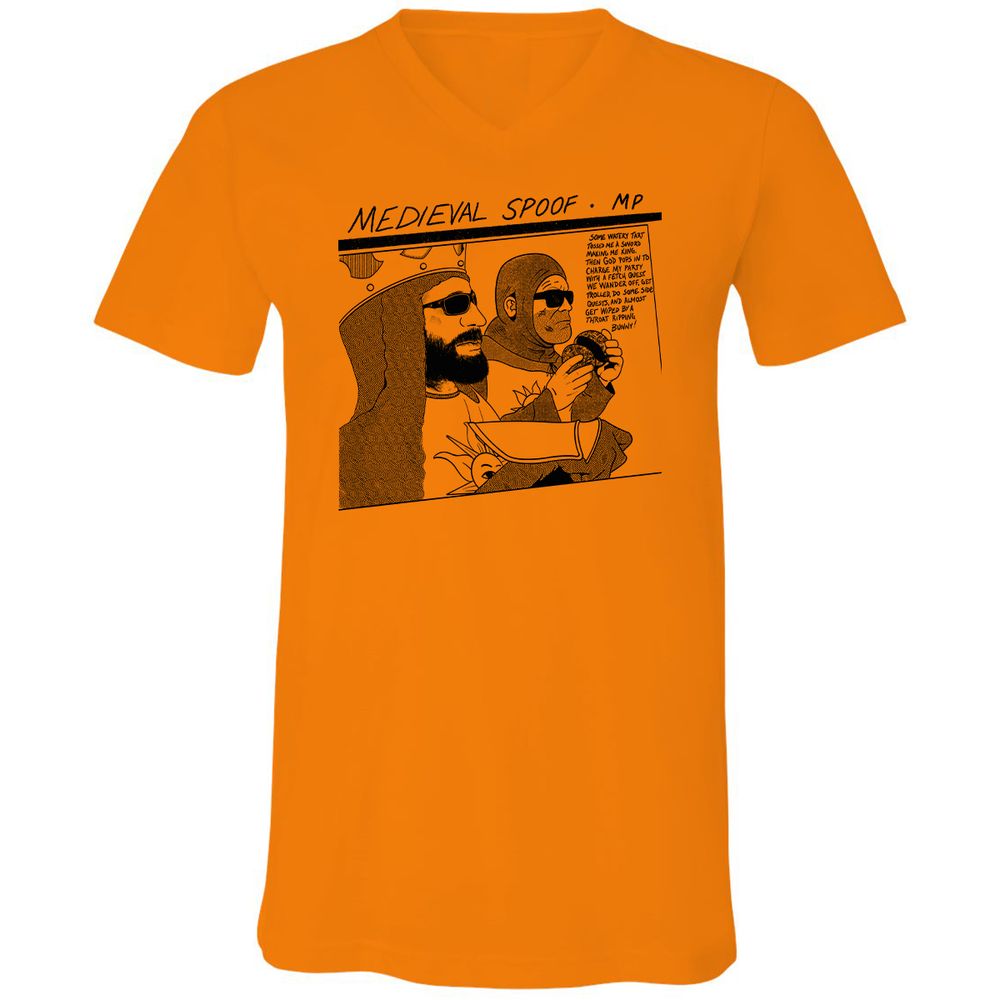 Unisex V-Neck T-Shirt - AYAUULTF - Orange - 11