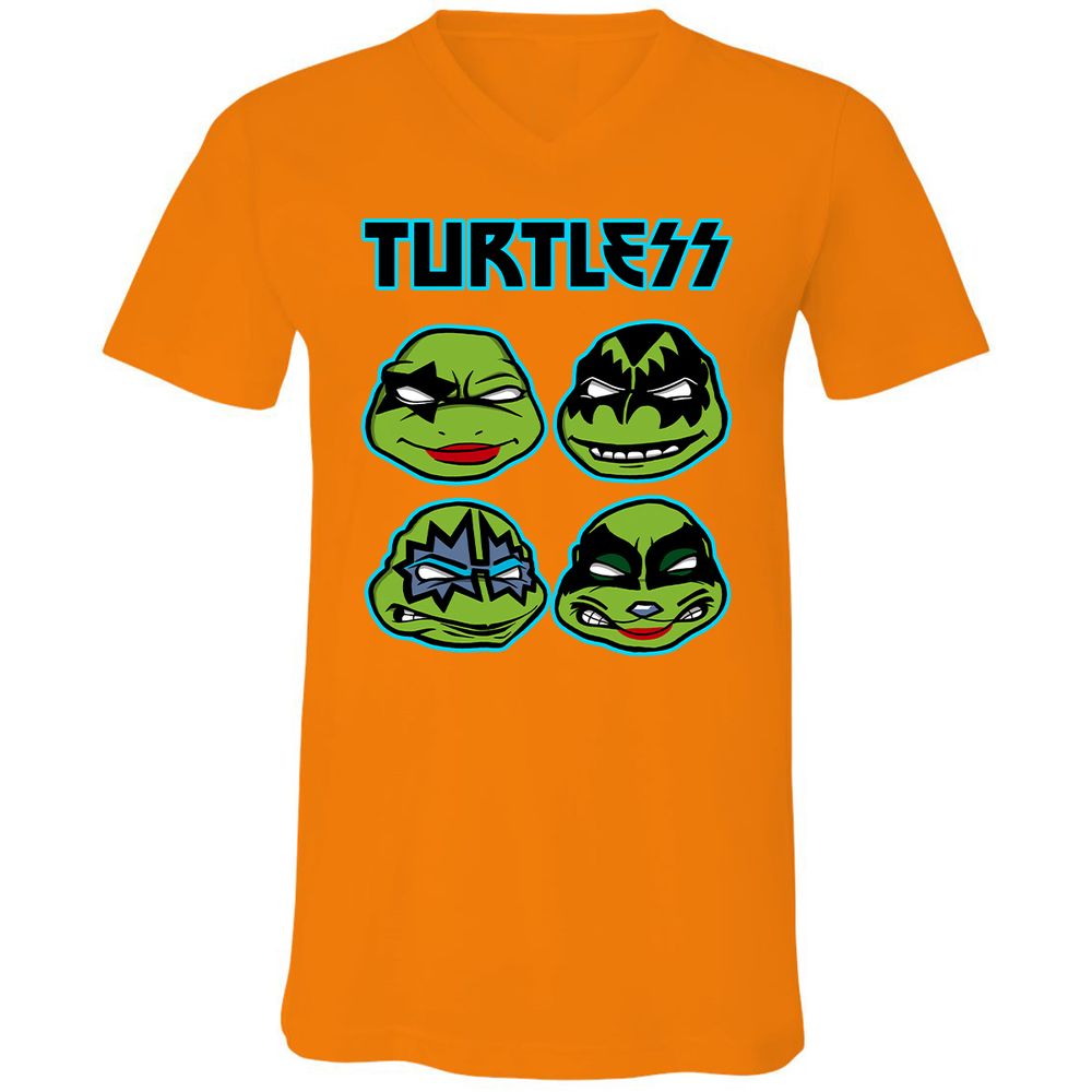 Unisex V-Neck T-Shirt - 8WTPWZHV - Orange - 11