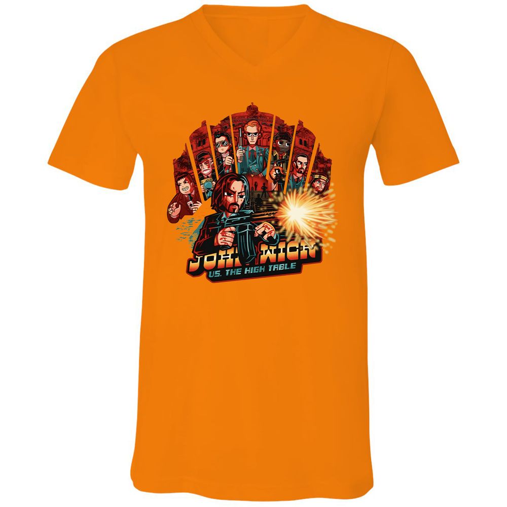 Unisex V-Neck T-Shirt - 5Z6UVZKJ - Orange - 11